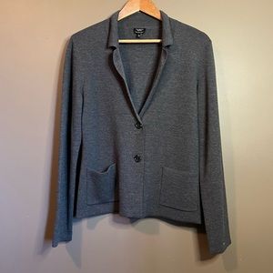 Talbots 100% merino wool grey cardigan. pit 21, length 25